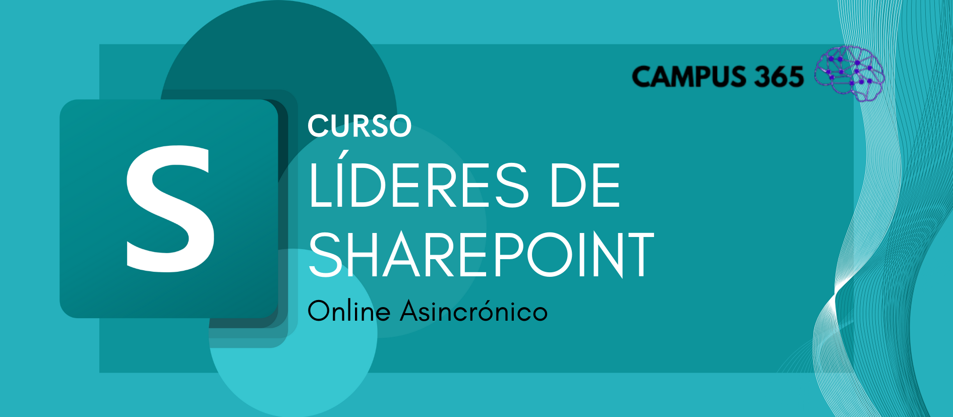 Banner con el nombre del curso Líderes de SharePoint Online Asincrónico